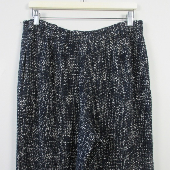 Maje Tweed Wide Leg Dress Pants Trousers Women 38 L Blue Cotton Boho Office 510 - Picture 7 of 11